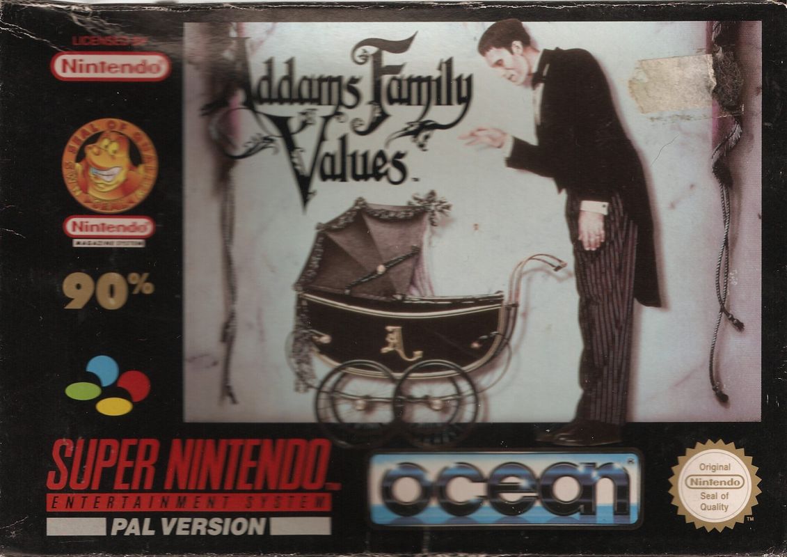 Addams Family Values box art for Sega Mega Drive
